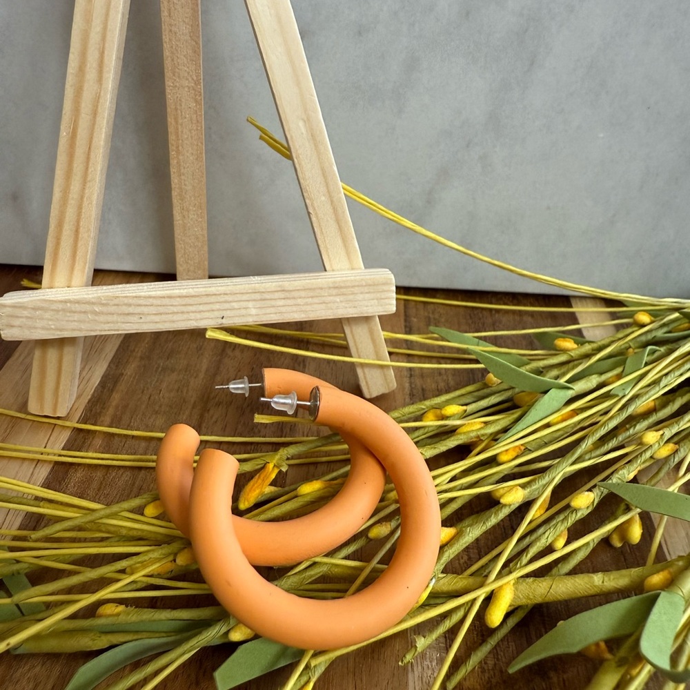 Orange Hoop Earrings